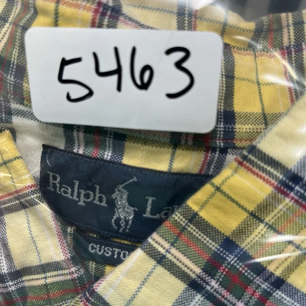 Polo Ralph Lauren Shirt XL 90s VTG Yellow Cotton Plaid Flannel Button READ